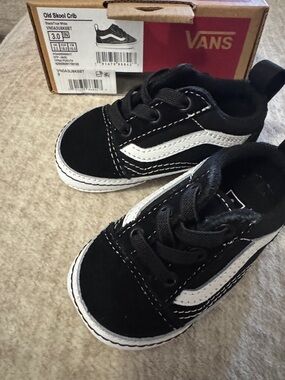 Vans Black & White Old Skool Baby Walker Shoes
